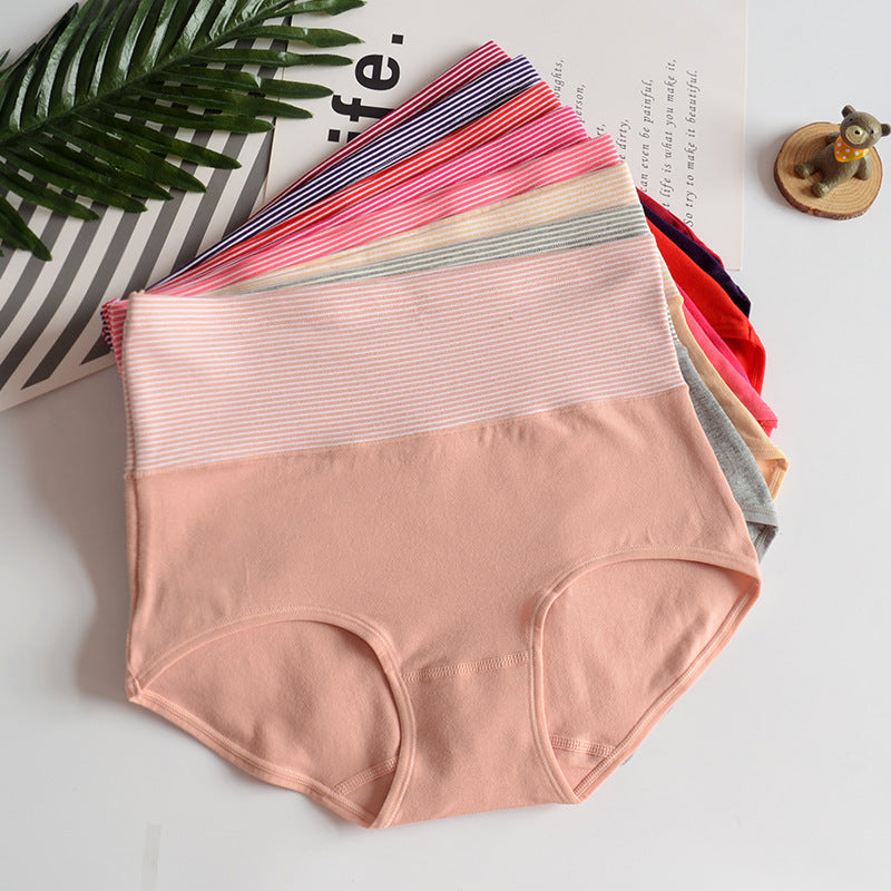 Women's New Cotton High Waist Stripes Panty | Multi-color | Pack of 3