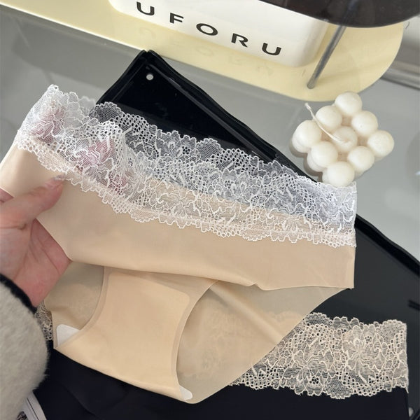 Women's Thin Lace Pure Silk Seamless Panties | Pack of 3