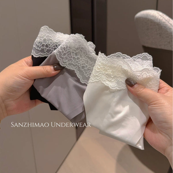 Women's Thin Lace Pure Silk Seamless Panties | Pack of 3