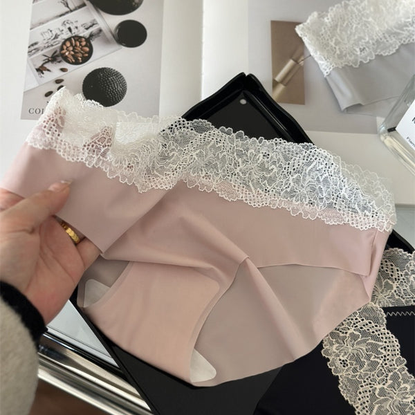 Women's Thin Lace Pure Silk Seamless Panties | Pack of 3