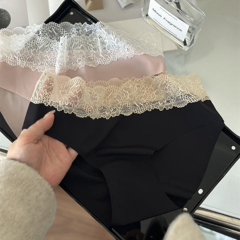 Women's Thin Lace Pure Silk Seamless Panties | Pack of 3