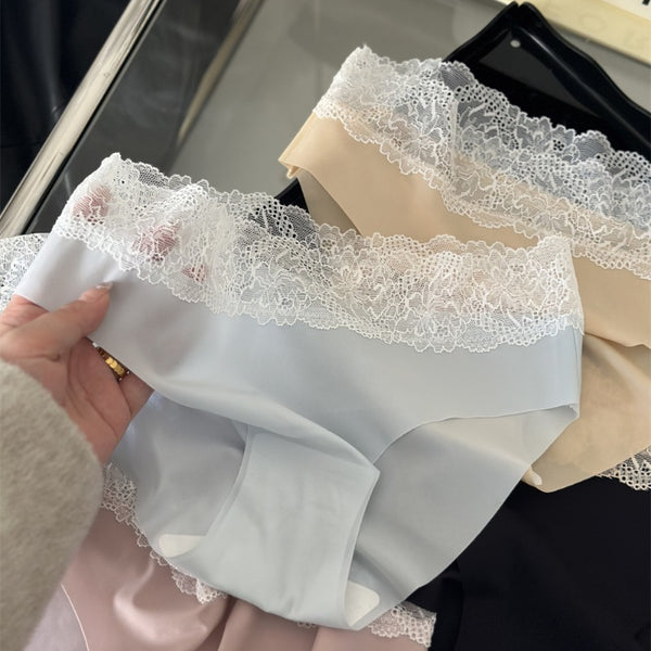Women's Thin Lace Pure Silk Seamless Panties | Pack of 3