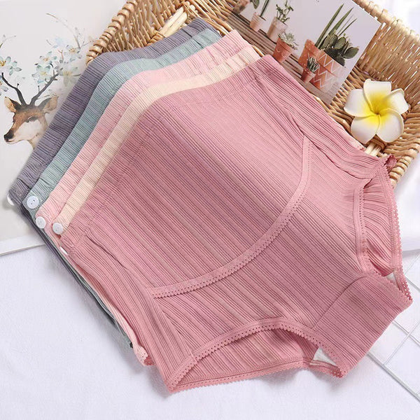 High Waist Cotton Maternity Underwear Seamless Soft Over Bump Pregnancy Panties With Adjustable Waistband 5-9 Months