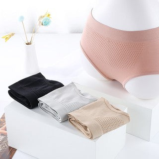 3D Honeycomb Seamless Pure Colour Stretch Panty | HIGH-WAISTED TUCK Pants