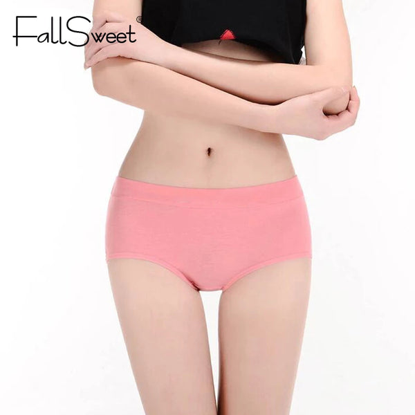 Middle Waist Comfortable Everyday Wear Cotton Panties - Multicolor