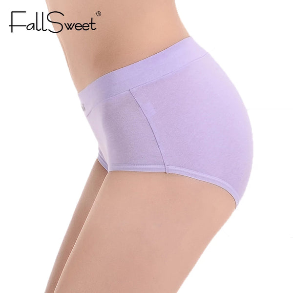 Middle Waist Comfortable Everyday Wear Cotton Panties - Multicolor