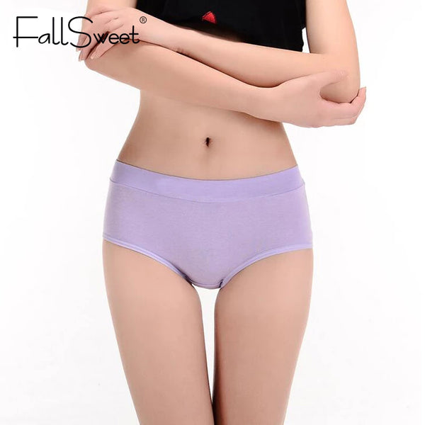 Middle Waist Comfortable Everyday Wear Cotton Panties - Multicolor