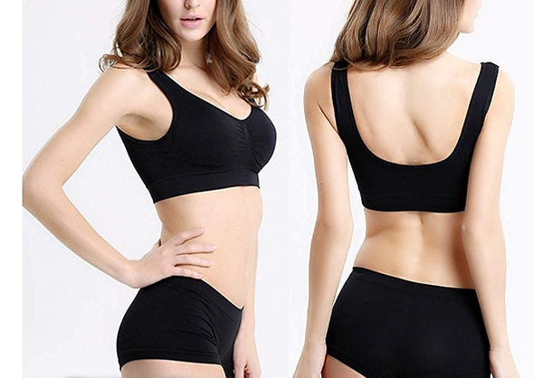 Women's Removable-Padded Non-Wired Sports Air Bra (Pack of 2)