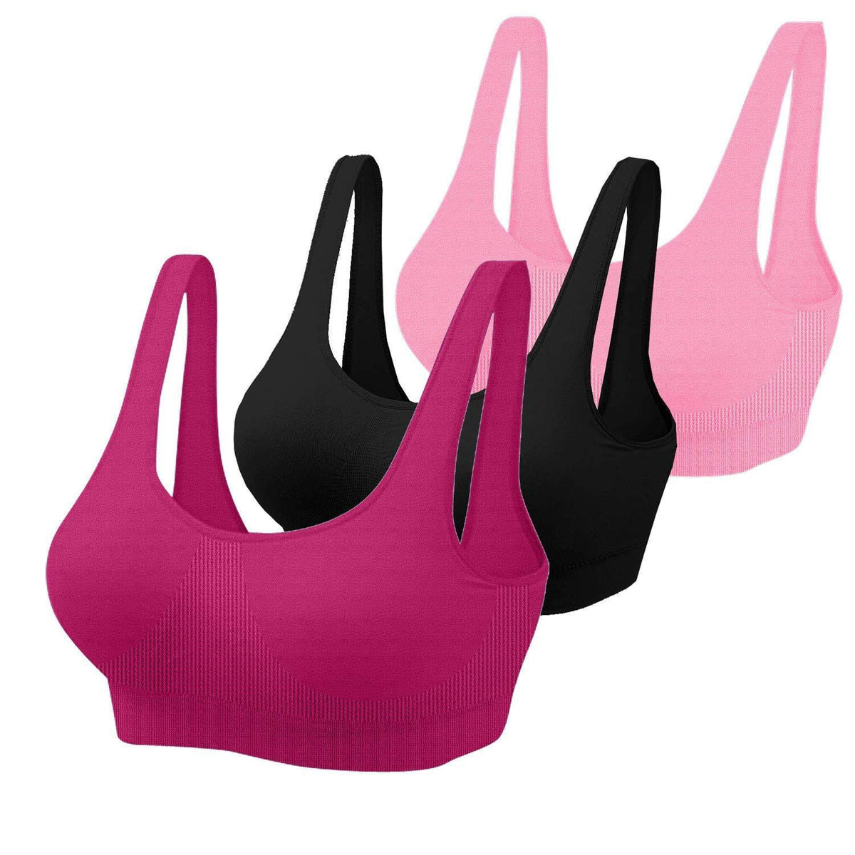 Women's Removable-Padded Non-Wired Sports Air Bra (Pack of 2)