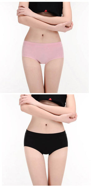 Middle Waist Comfortable Everyday Wear Cotton Panties - Multicolor